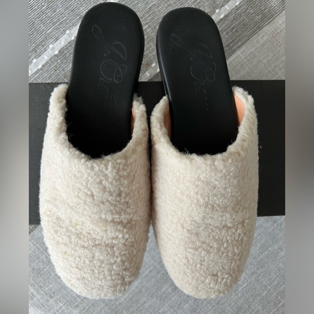 J Crew Faux Shearling Mule